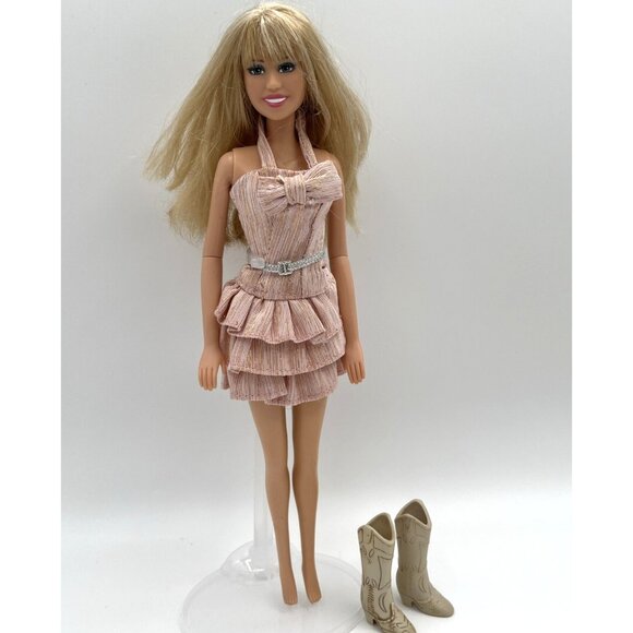 Hannah Montana Doll Barbie style Miley Cyrus Pop Star dress boots sings working - Picture 1 of 12